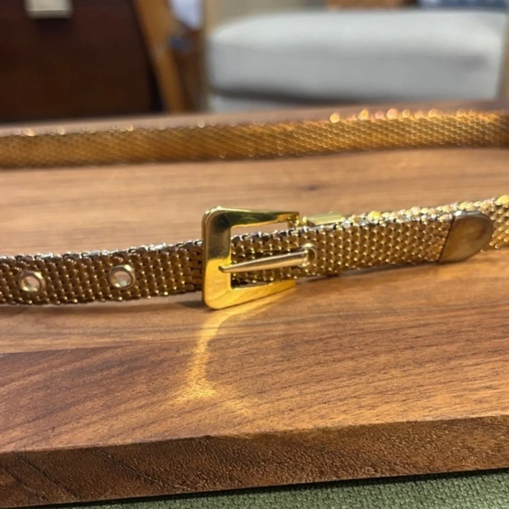 Gold tone vintage chainmail/snakeskin/Mesh Belt